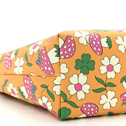 Gucci Canvas Childrens Flower Mushroom Print Tote Pink Yellow 9 of 10