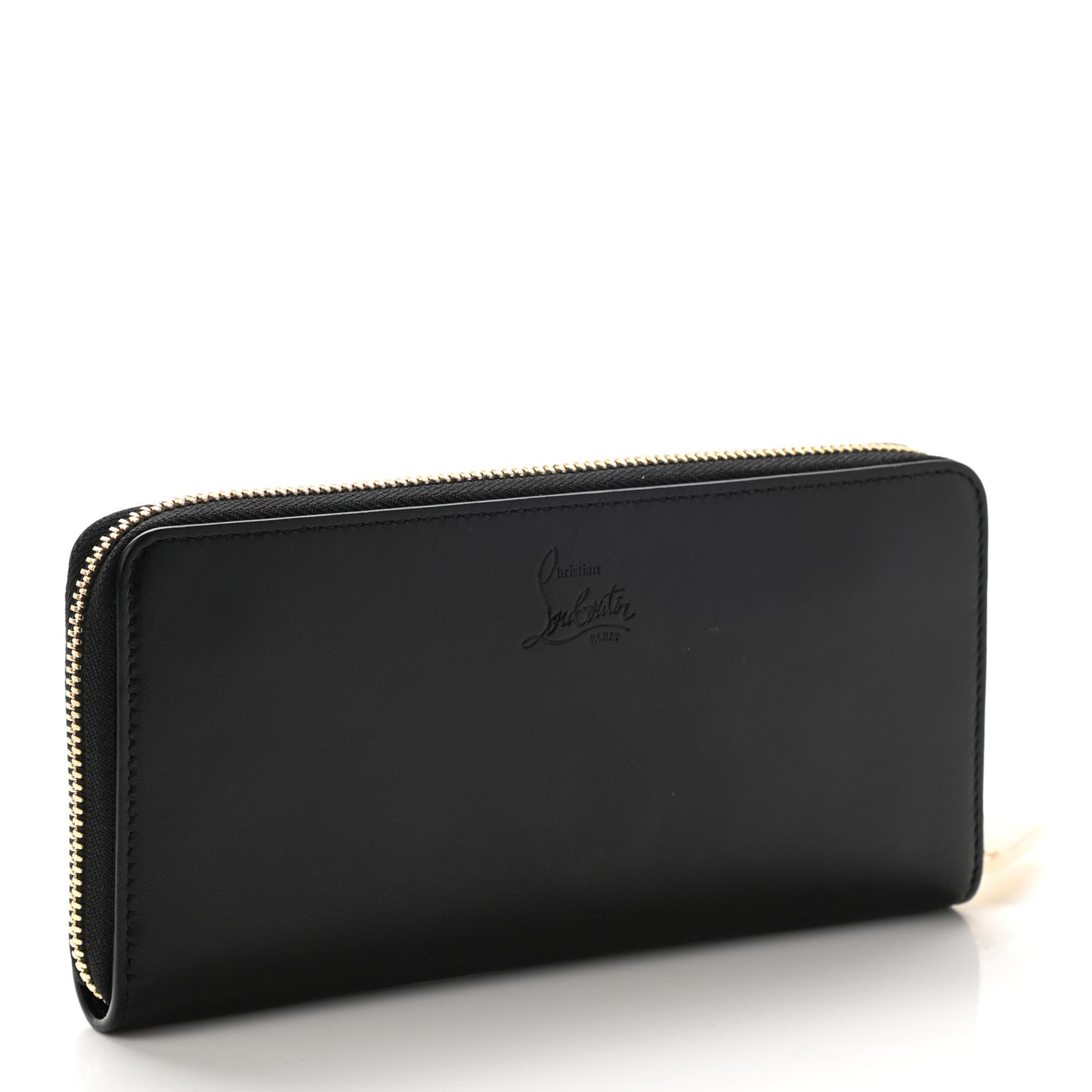 Calfskin Panettone Logo Zip Around Wallet Black Platine