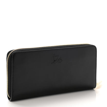 Christian Louboutin Calfskin Panettone Logo Zip Around Wallet Black Platine 3 of 8