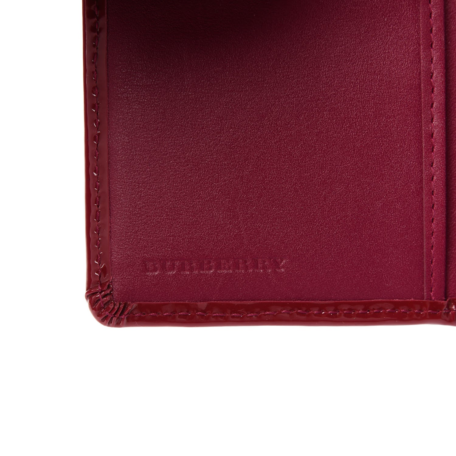 Burberry Nova Check Patent Card Holder Wallet Red 6 of 6