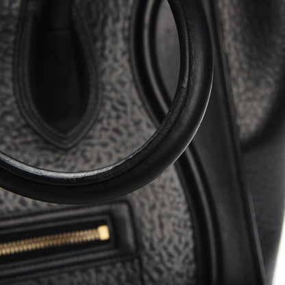 Celine Calfskin Astrakhan Embossed Mini Luggage Black 7 of 10
