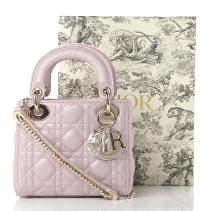 Christian Dior Metallic Lambskin Cannage Mini Lady Dior Lotus 11 of 11