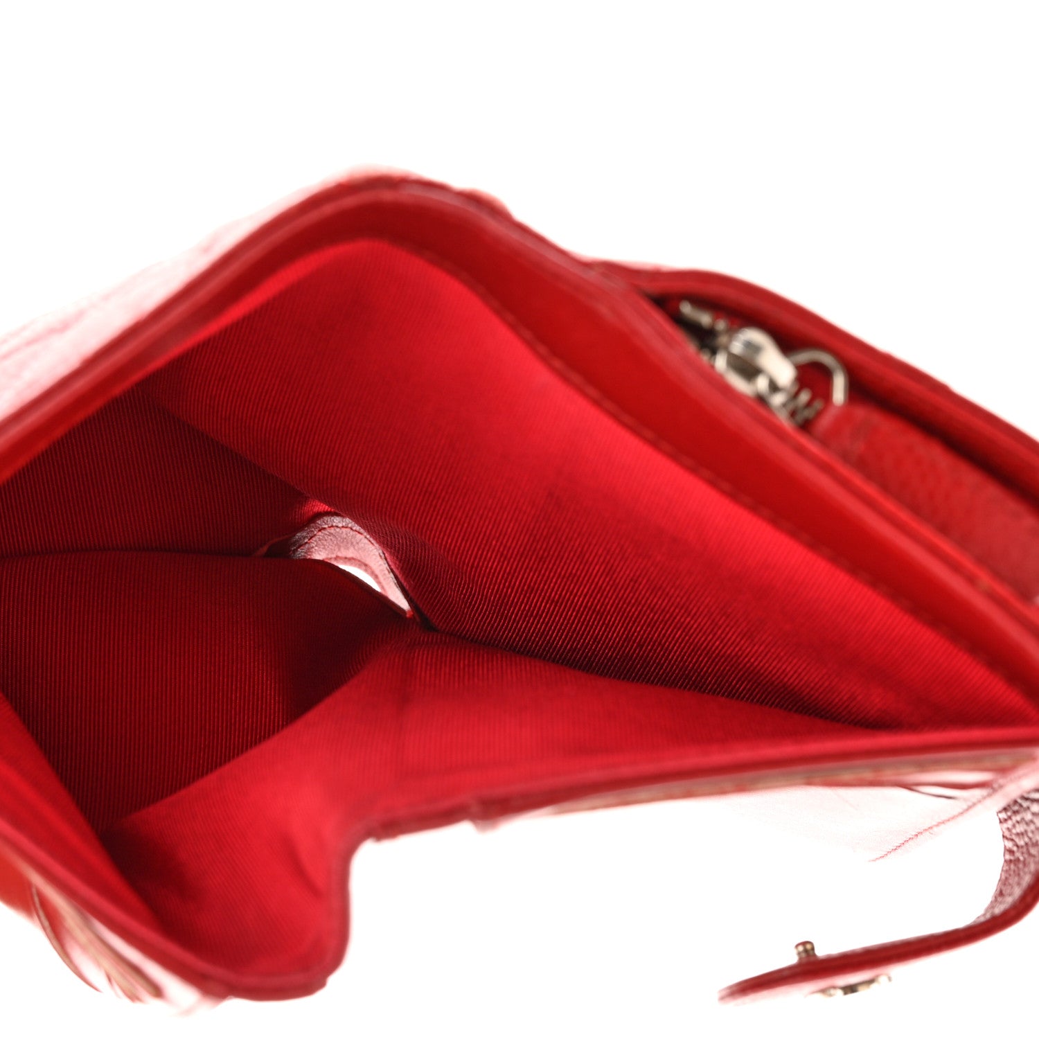 Chanel Caviar Quilted Zipped Pocket Wallet Red 6 of 20