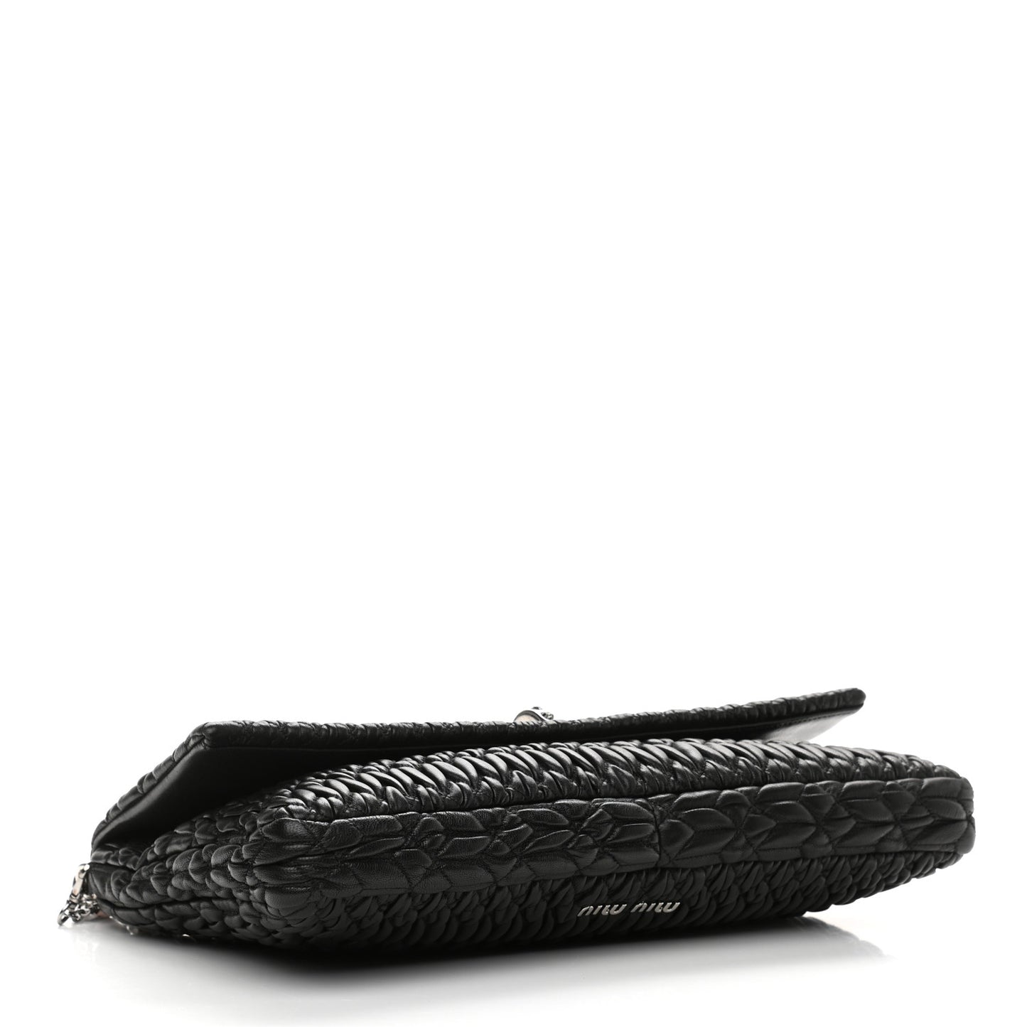 Nappa Matelasse Crystal Flap Clutch Black