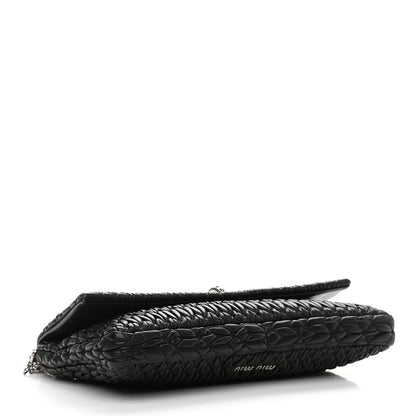 Miu Miu Nappa Matelasse Crystal Flap Clutch Black 4 of 10