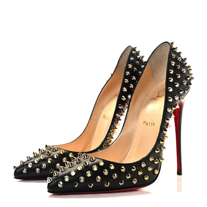 Christian Louboutin Kid Patent Follies Spikes 120 Pumps 39 Black 3 of 9