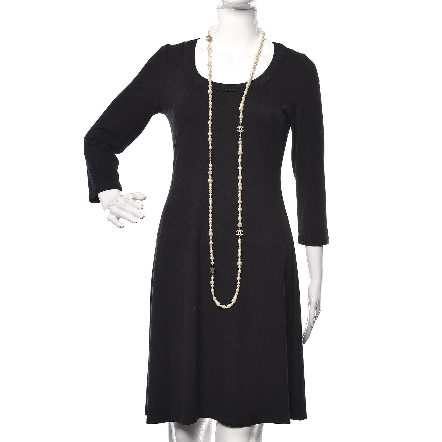 Chanel Graduated Pearl CC Long Necklace Light Gold 2 of 5