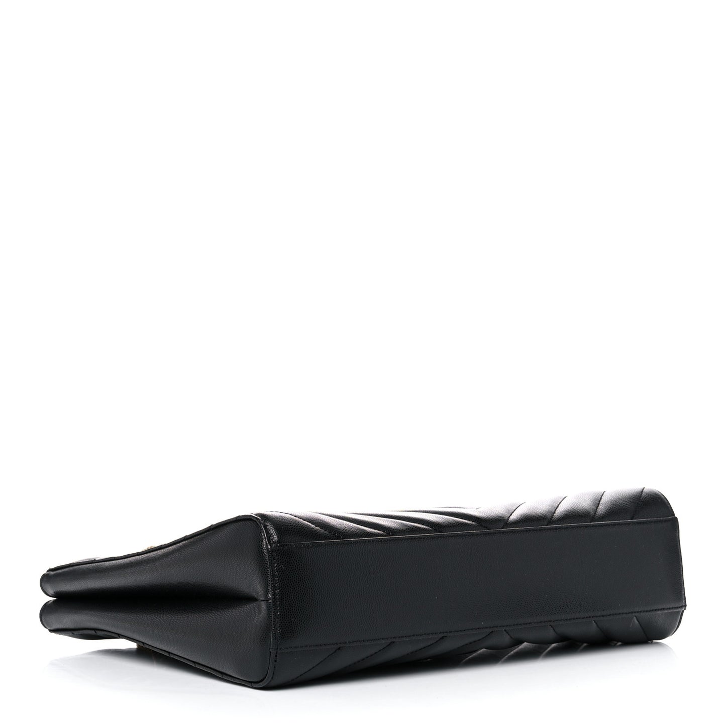 Grain De Poudre Matelasse Chevron Medium Tribeca Shopping Bag Black