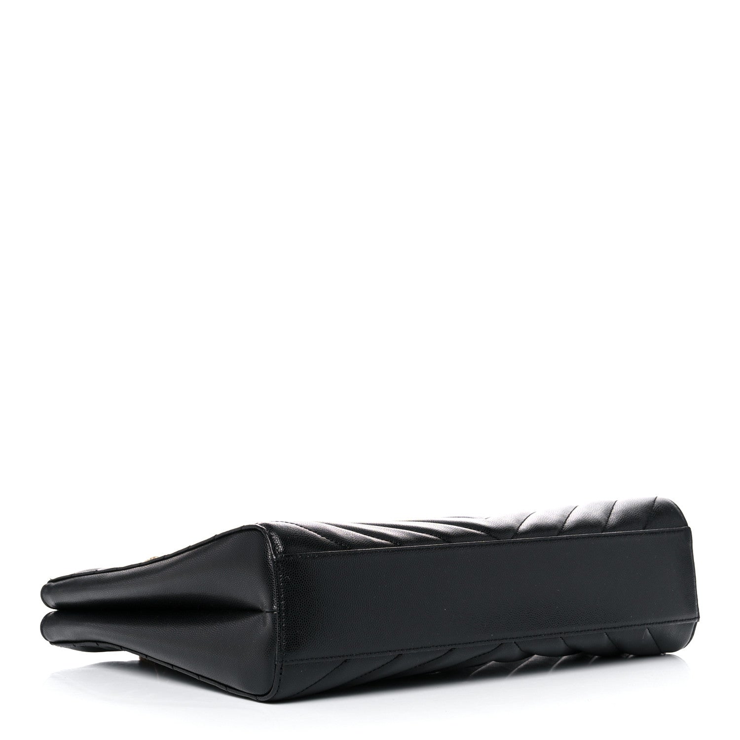 Saint Laurent Grain De Poudre Matelasse Chevron Medium Tribeca Shopping Bag Black 4 of 15