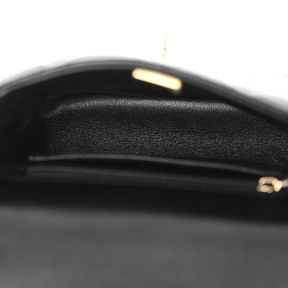 Chanel Lambskin Quilted Top Handle Flap Black 5 of 10