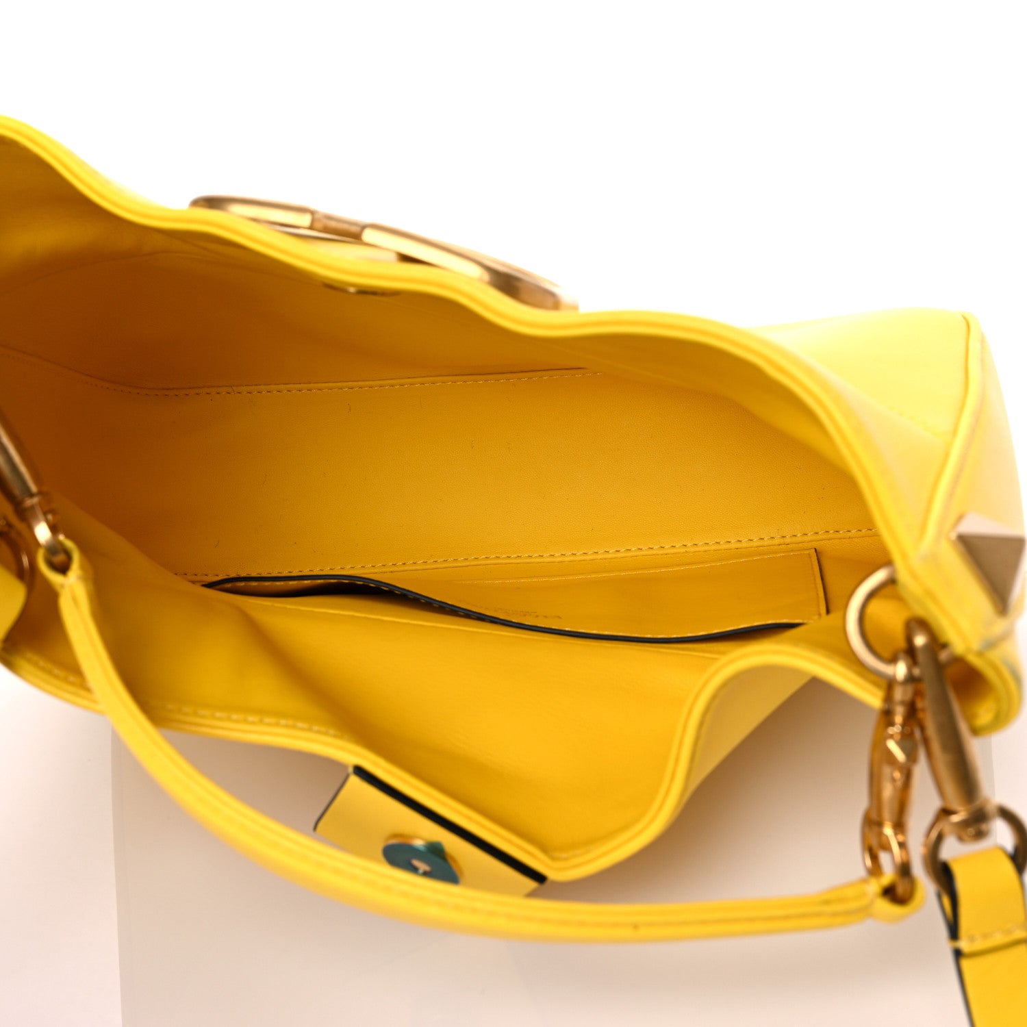 Valentino Garavani Nappa Stud Sign Hobo Bright Lemon 4 of 14