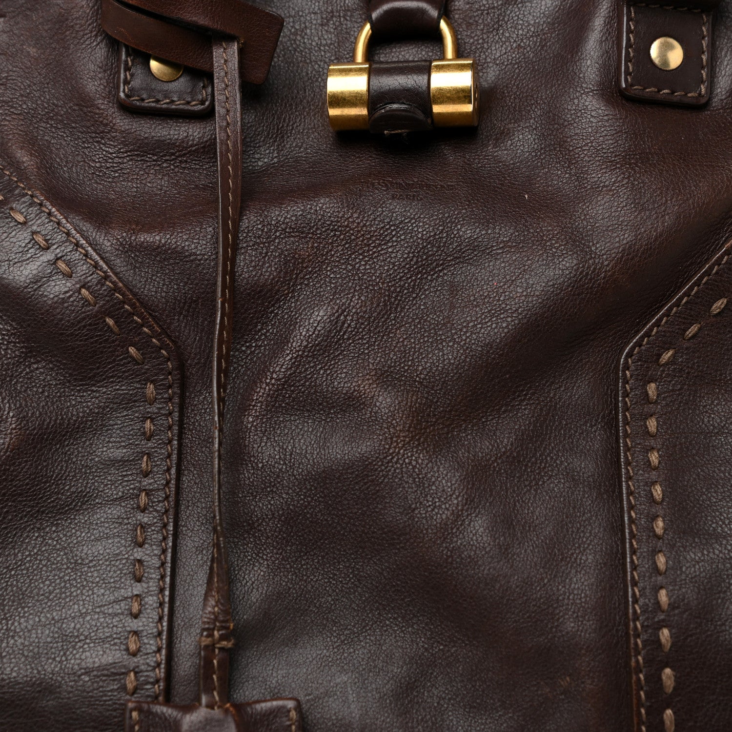 Saint Laurent Calfskin Oversized Muse Dark Brown 7 of 29