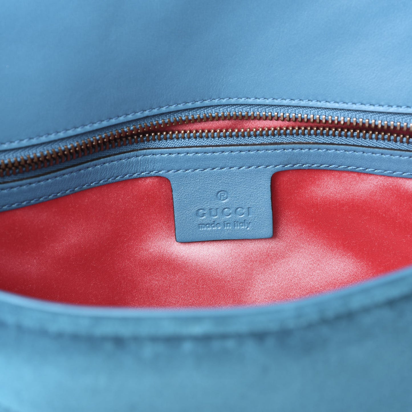 Velvet Matelasse Small GG Marmont Shoulder Bag Pavone Cyan
