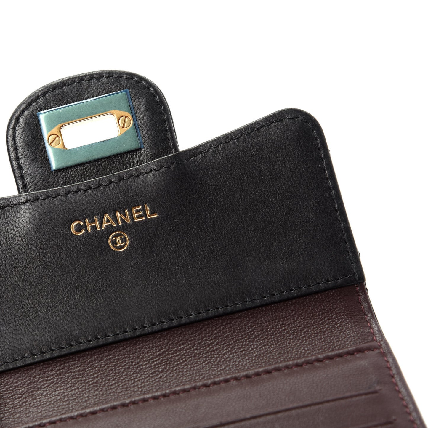 Aged Calfskin Quilted Reissue Compact Wallet Black