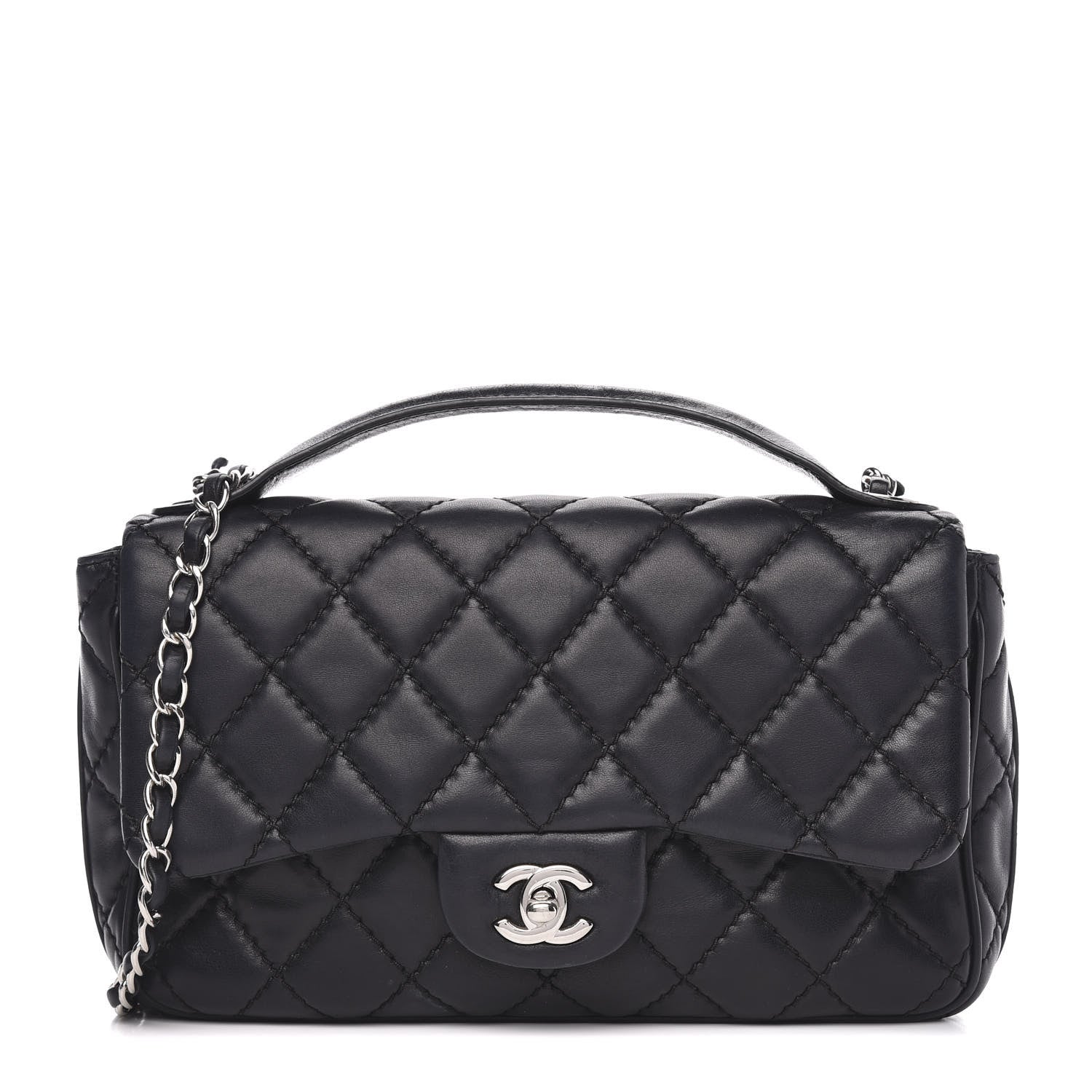 Chanel Lambskin Quilted Medium Easy Carry Flap Black 1 of 14