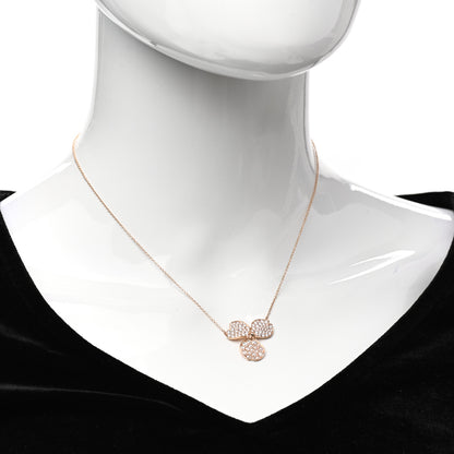 Tiffany 18K Rose Gold Diamond Large Paper Flowers Pave Pendant Necklace 2 of 5