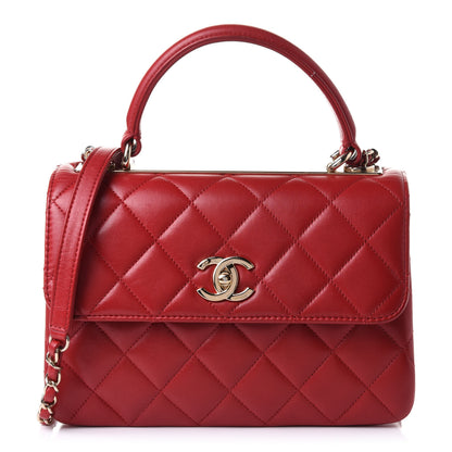 Chanel Lambskin Quilted Small Trendy CC Flap Dual Handle Bag Red 1 of 12