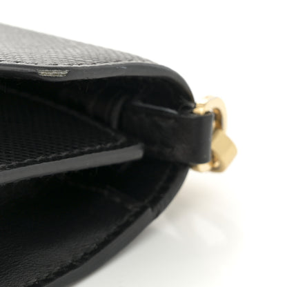 Prada Saffiano Cuir Calfskin Monochrome Envelope Wallet on Chain Shoulder Bag Black 16 of 16