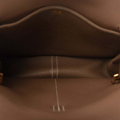 Hermes Taurillon Clemence Halzan 25 Etoupe 6 of 11