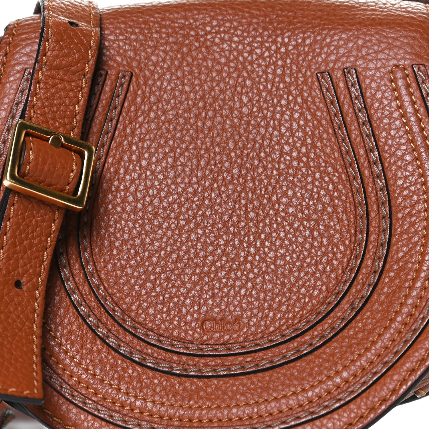 Chloe Calfskin Mini Marcie Round Crossbody Bag Tan 8 of 12