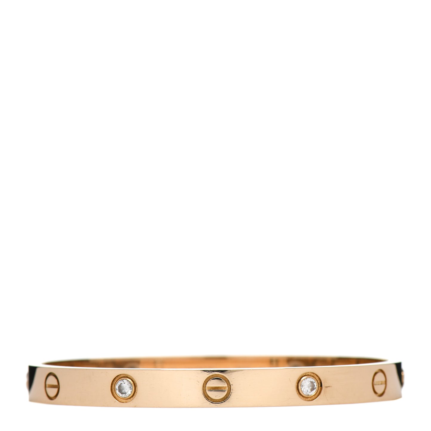 18K Yellow Gold 4 Diamond LOVE Bracelet 17
