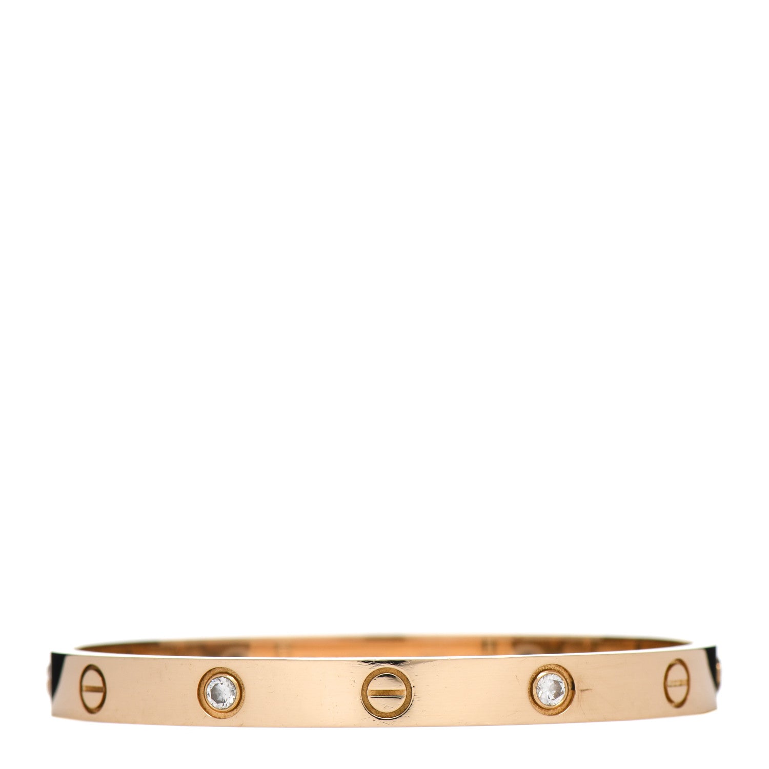Cartier 18K Yellow Gold 4 Diamond LOVE Bracelet 17 3 of 6