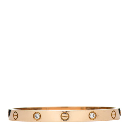 Cartier 18K Yellow Gold 4 Diamond LOVE Bracelet 17 3 of 6