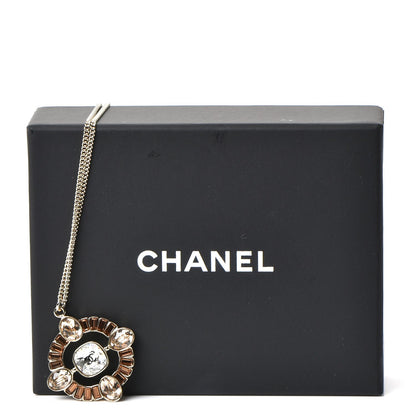 Chanel Crystal CC Medallion Necklace Light Gold 7 of 7