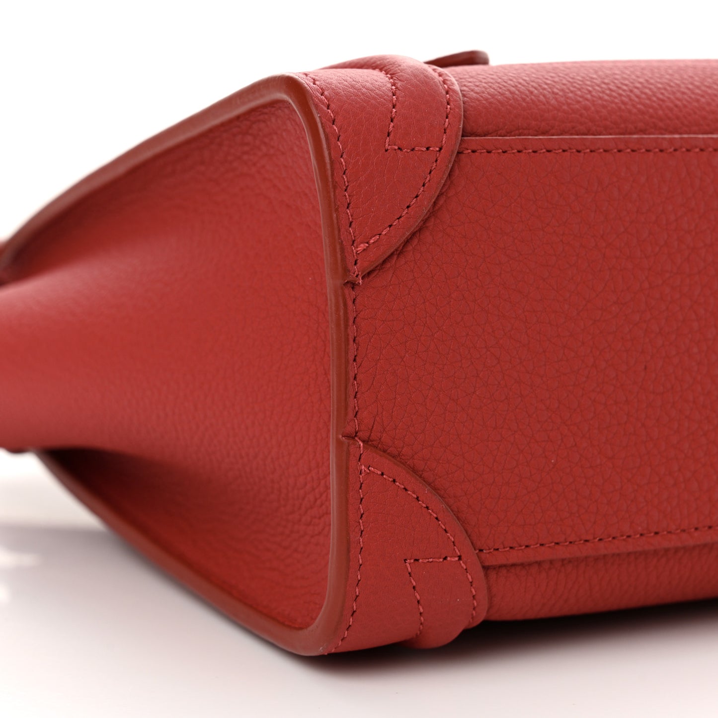 Drummed Calfskin Nano Luggage Pop Red