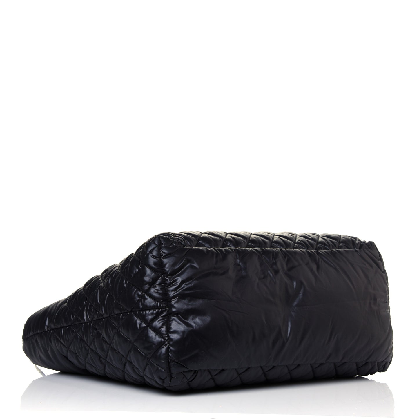Nylon Quilted Large Coco Cocoon Tote Black