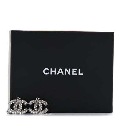 Chanel Baguette Crystal CC Drop Earrings Silver 4 of 4