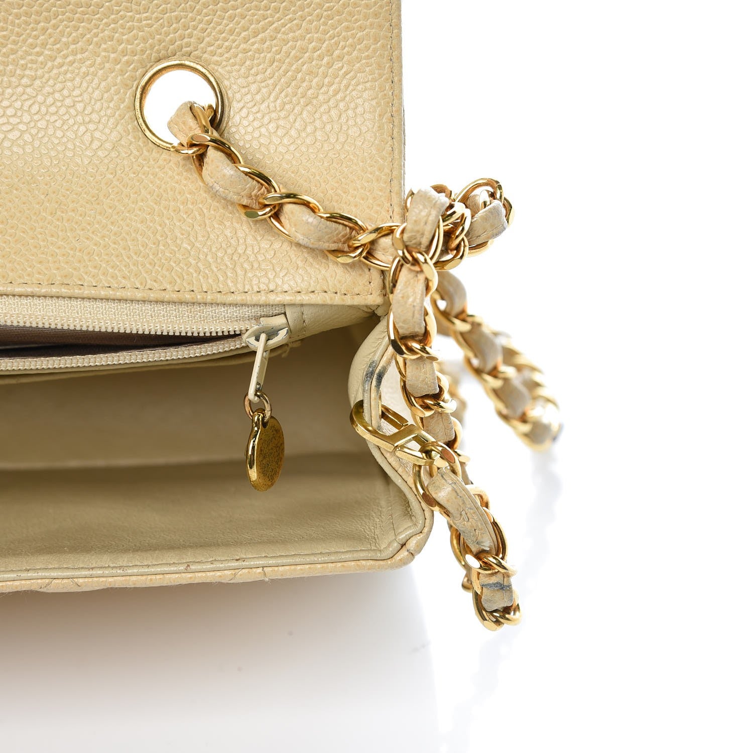 Chanel Caviar Quilted Small Single Flap Beige 21 of 22
