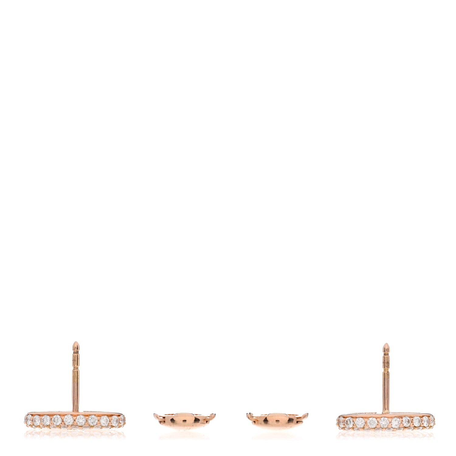 Hermes 18K Rose Gold Diamond New Farandole Earrings 3 of 4