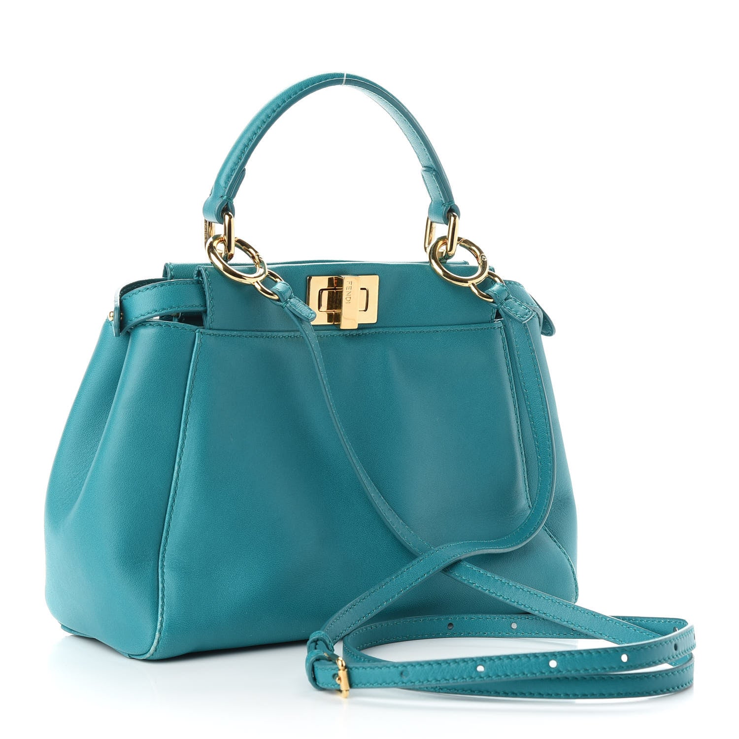 Fendi Nappa Mini Peekaboo Iconic Satchel Lago 3 of 14