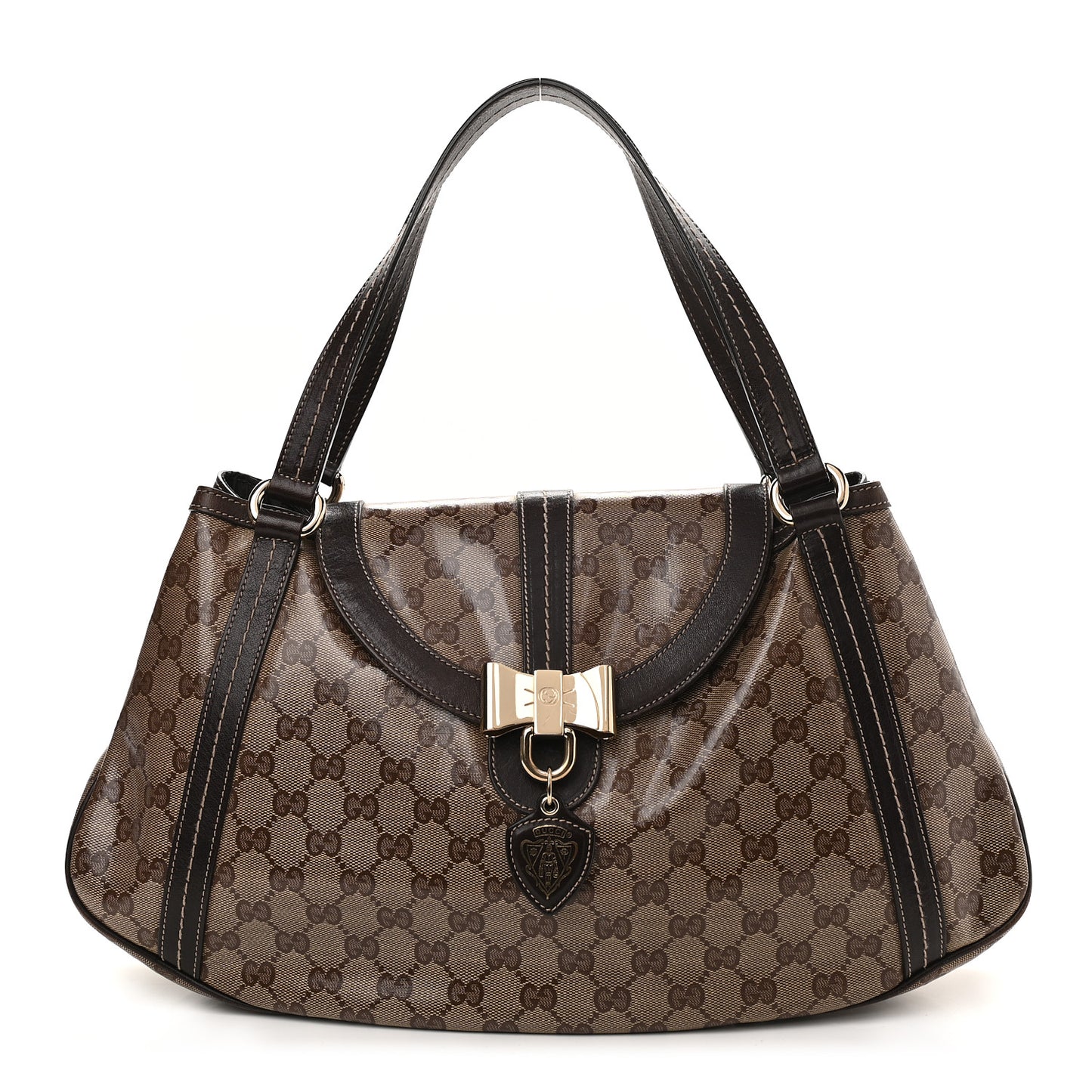 Crystal Monogram Duchessa Flap Shoulder Bag Dark Brown