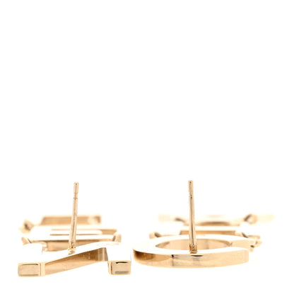 Chanel Metal Cha-Nel Logo Drop Earrings Gold 3 of 7