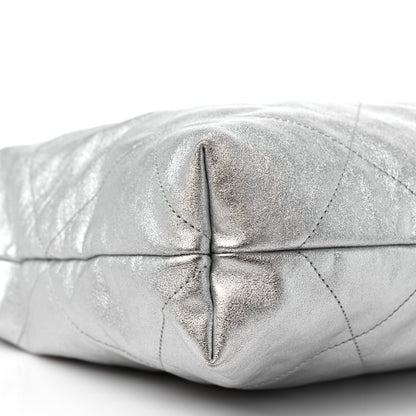 Chanel Metallic Calfskin Quilted Chanel 22 Silver 9 of 10