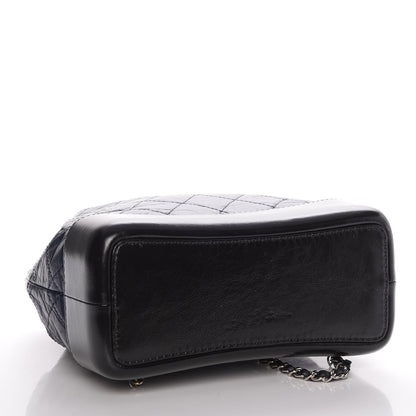 Chanel Aged Calfskin Quilted Small Gabrielle Backpack Blue Black 4 of 10
