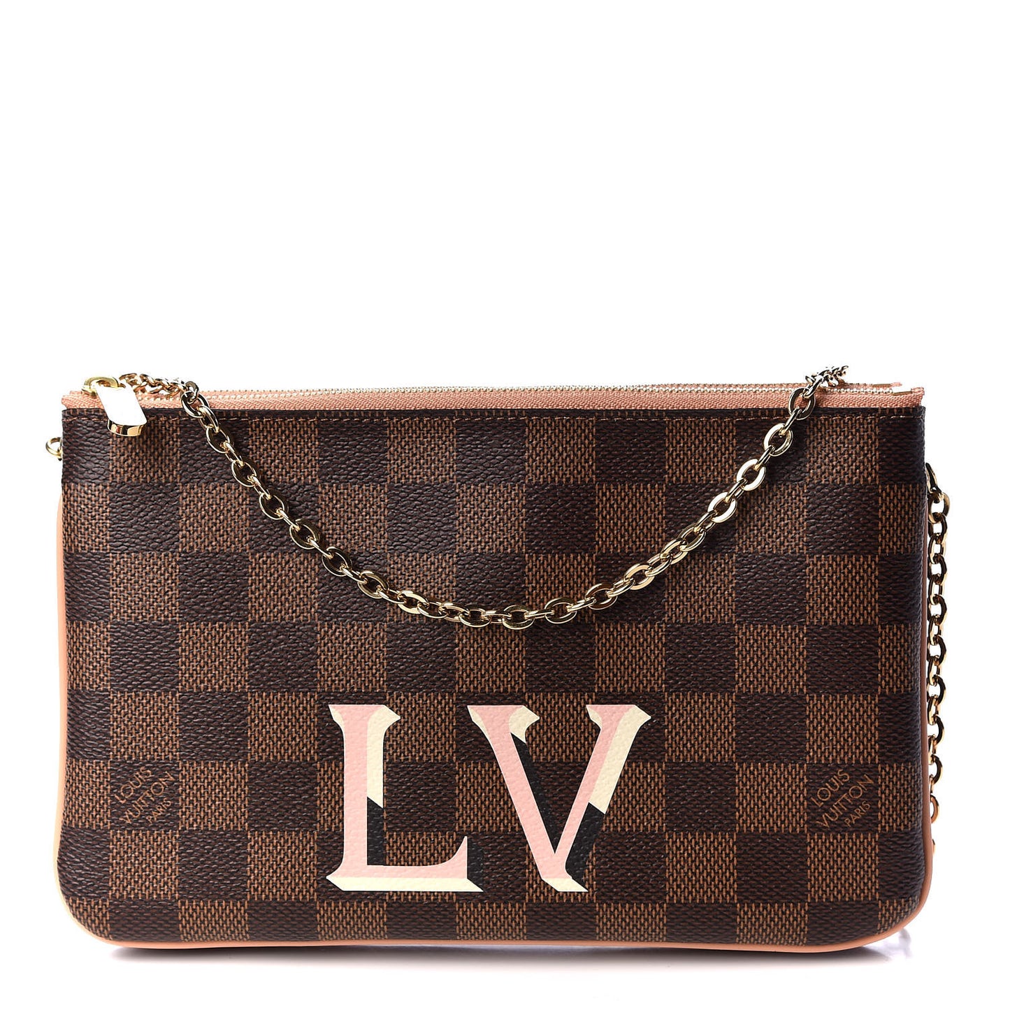 Damier Ebene Double Zip Pochette