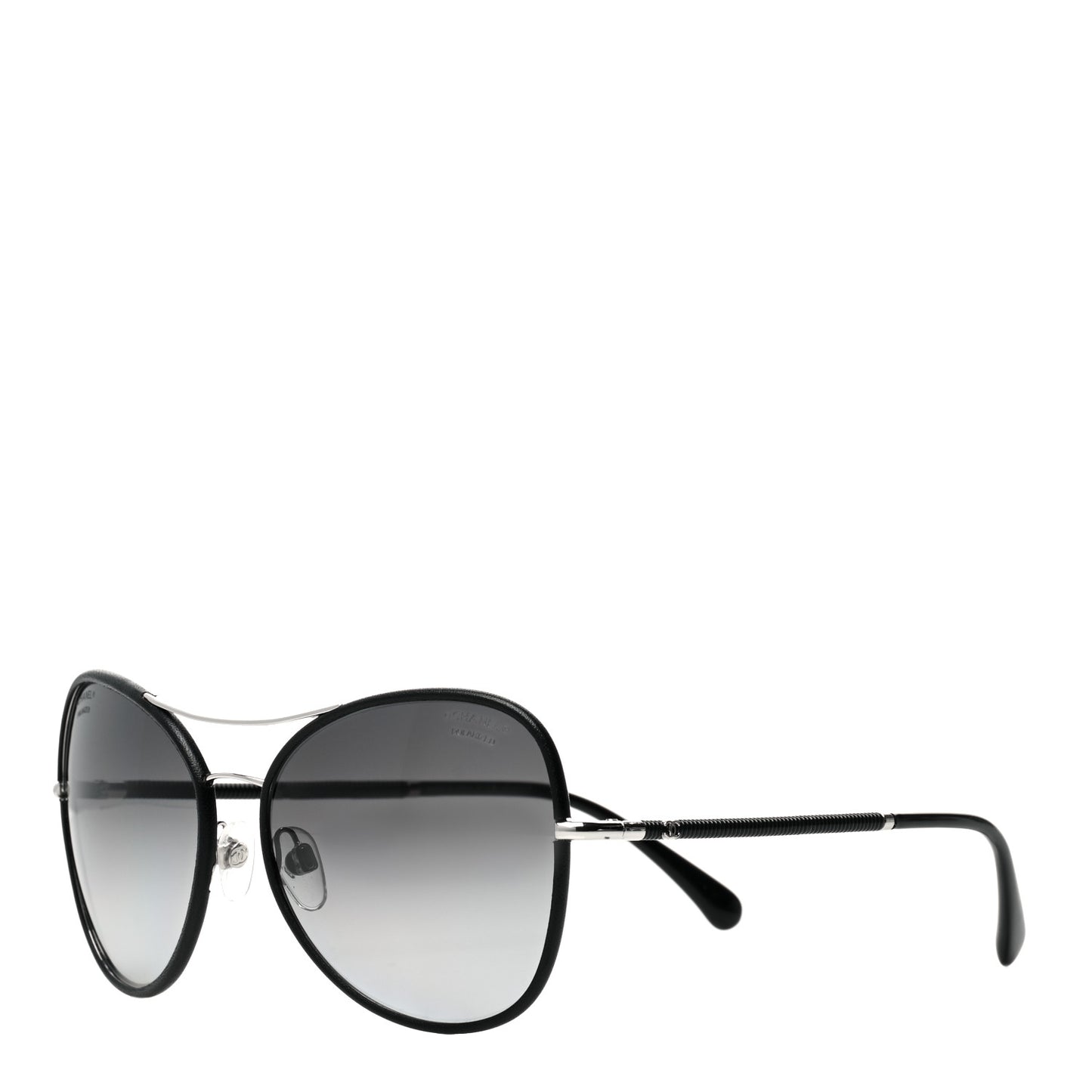 Metal Lambskin Polarized Pilot Fall Sunglasses 4227-Q Black