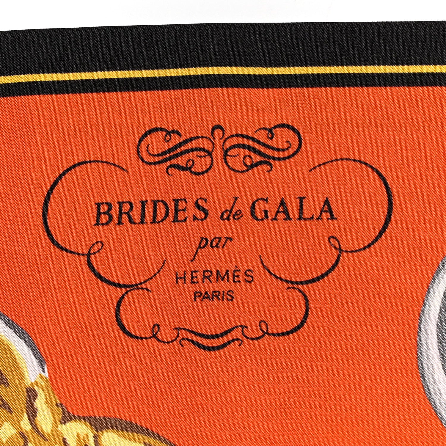 Hermes Silk Brides De Gala Maxi Twilly Capucine Rouge Vieil Or 2 of 4