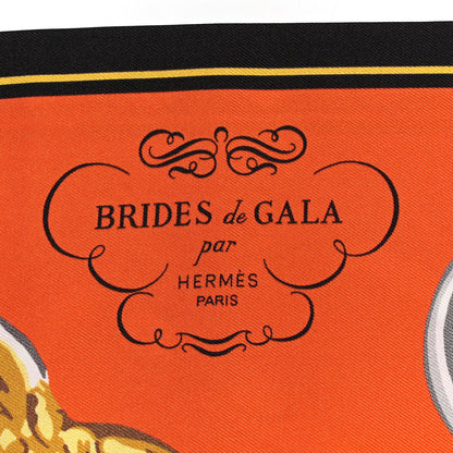 Hermes Silk Brides De Gala Maxi Twilly Capucine Rouge Vieil Or 2 of 4