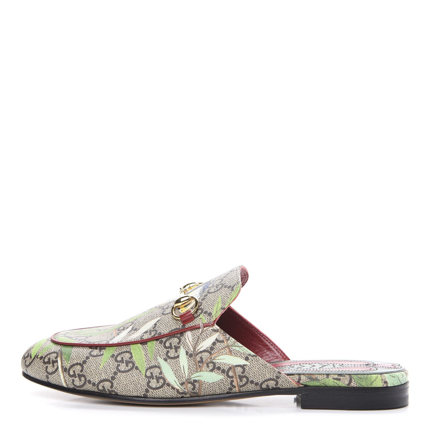 Gucci GG Supreme Monogram Tian Womens Princetown Slippers 36.5 Beige Ebony Multicolor 1 of 9