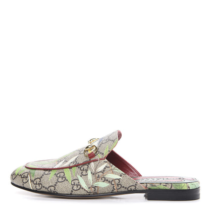 Gucci GG Supreme Monogram Tian Womens Princetown Slippers 36.5 Beige Ebony Multicolor 1 of 9