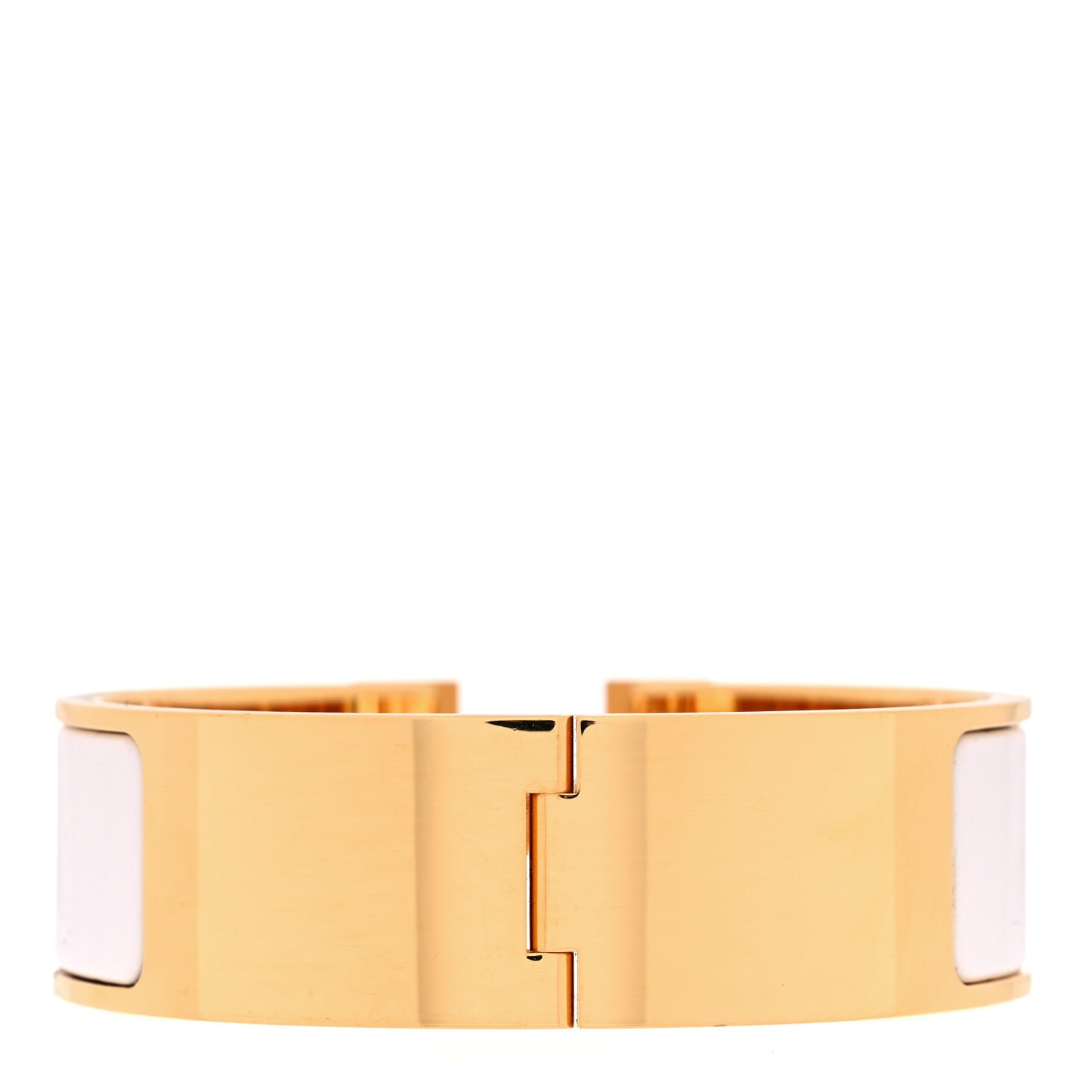 Enamel Wide Clic Clac H Bracelet PM White