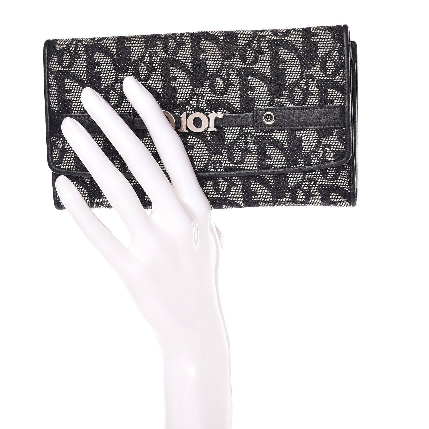 Christian Dior Monogram Continental Wallet Black 2 of 8