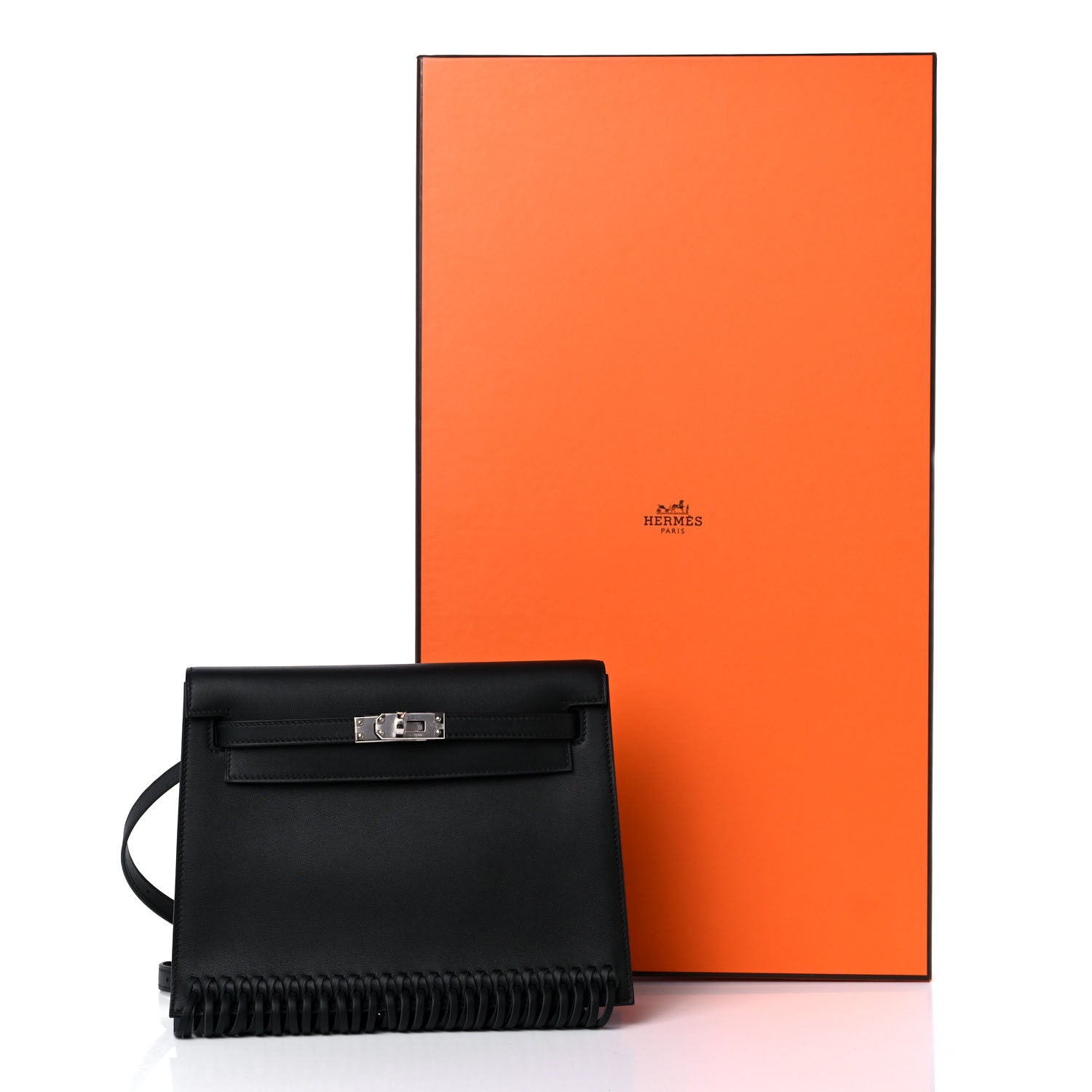 Hermes Swift Kelly Danse Anate Fringed Belt Bag Black 13 of 13