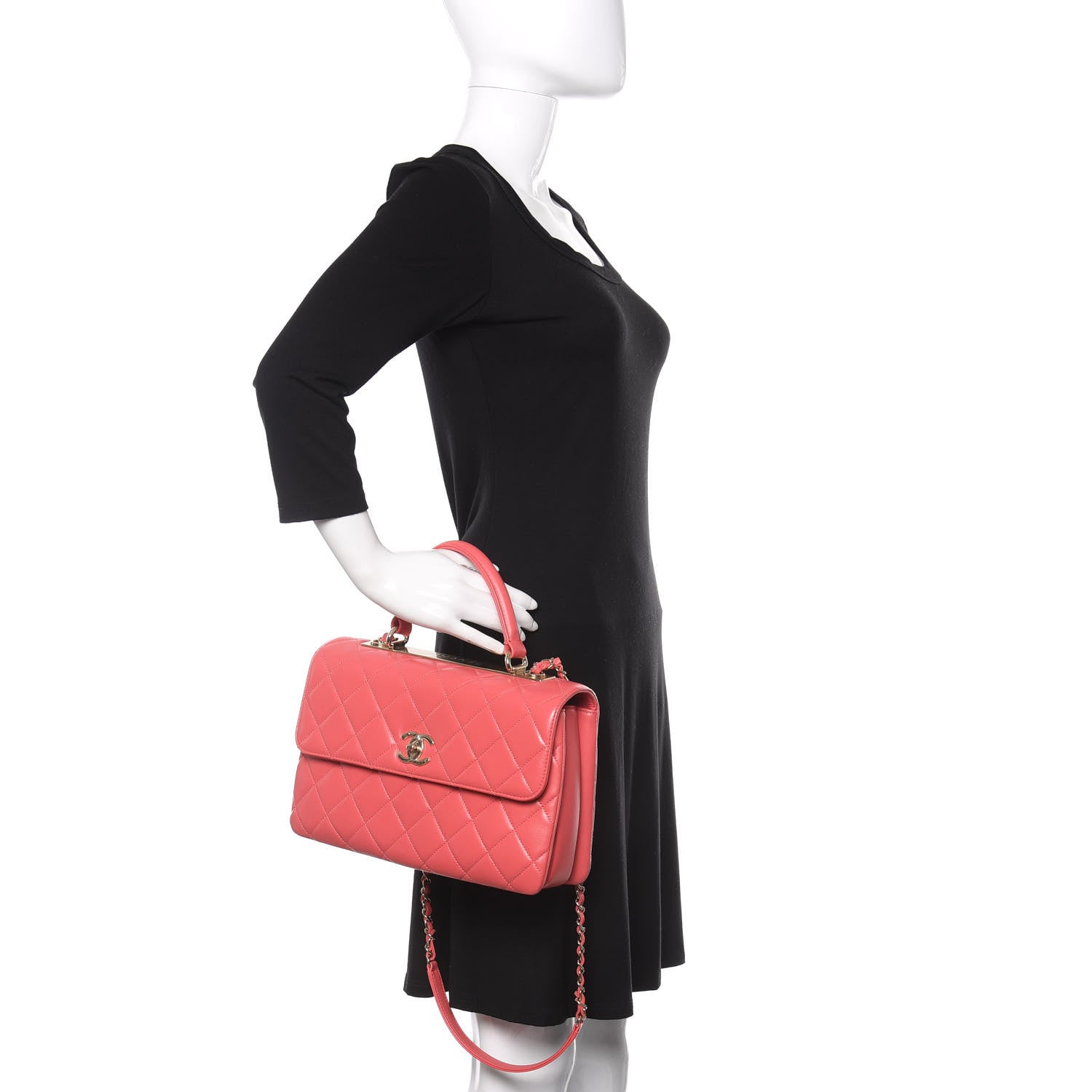 Chanel Lambskin Quilted Medium Trendy CC Flap Dual Handle Bag Red 3 of 12