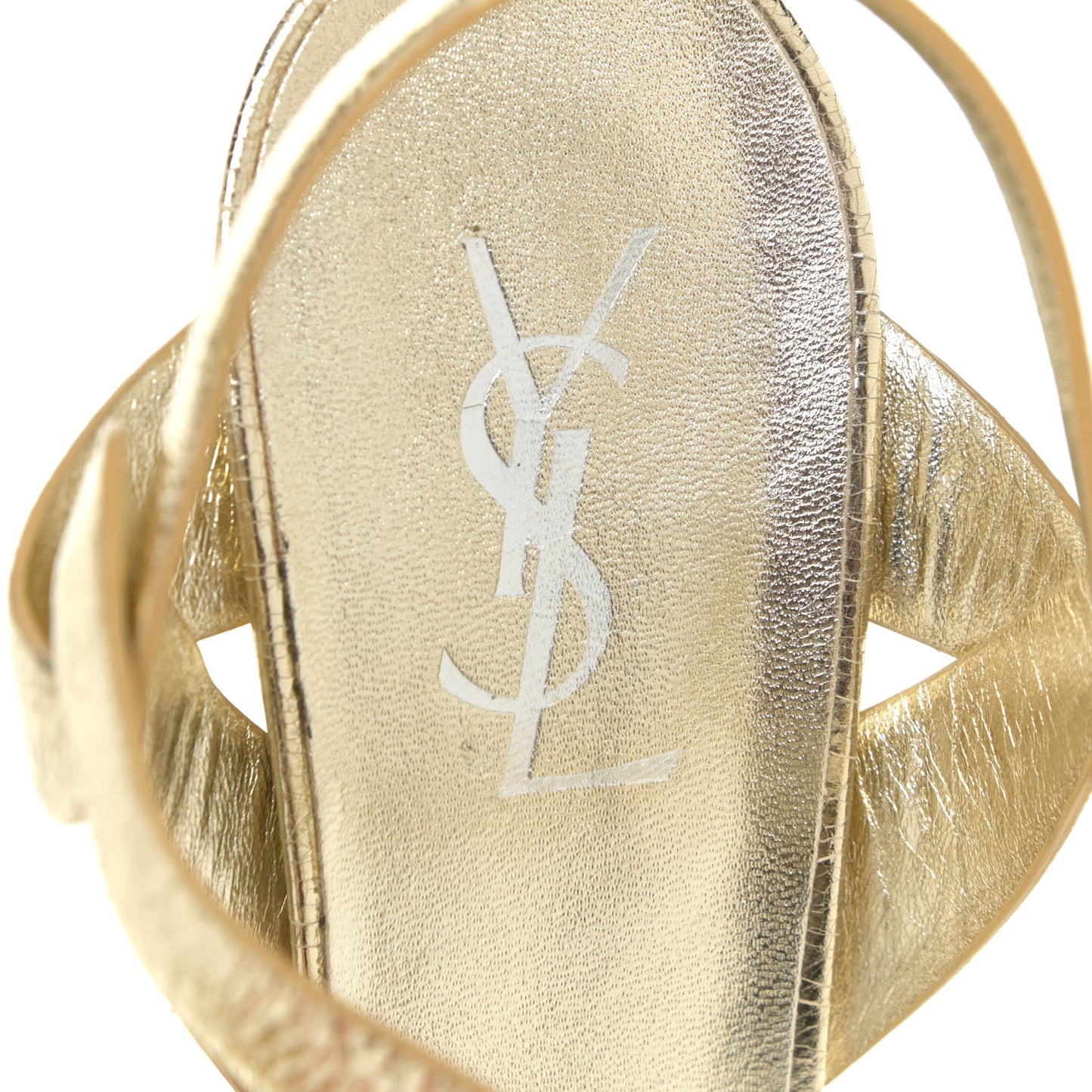 Metallic Calfskin Tribute 105 Platform Sandals 40 Black Gold