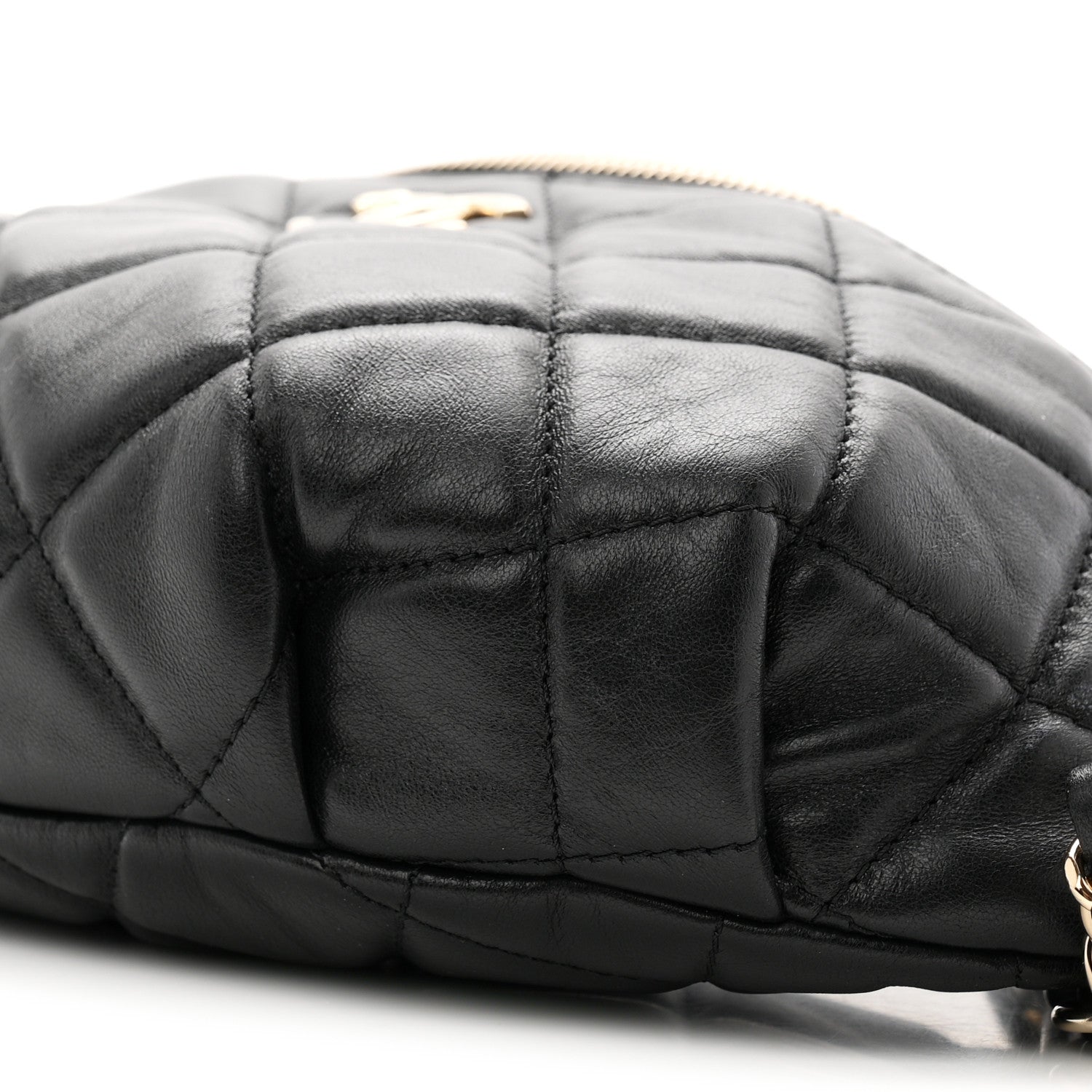 Chanel Lambskin Quilted Resin Bi-Color Waist Bag Fanny Pack Black 10 of 10